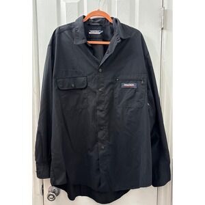 Nautica Competition Black Button Up Windbreaker Long Sleeve XL TG Mens Casual